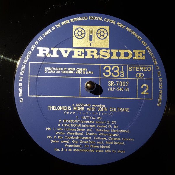 Thelonious Monk With John Coltrane : Thelonious Monk With John Coltrane (LP, Album)