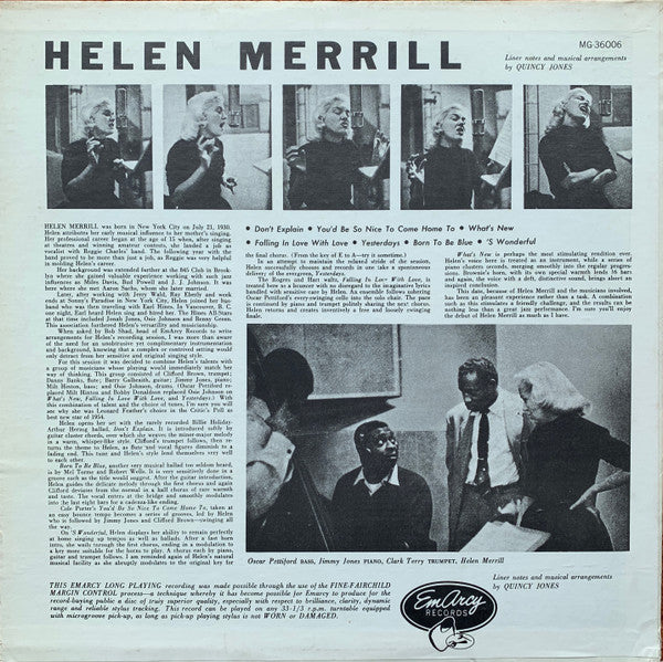 Buy Helen Merrill : Helen Merrill (LP, Album) Online for a great price