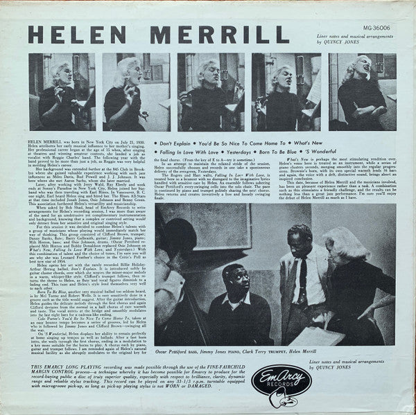 Helen Merrill : Helen Merrill (LP, Album)