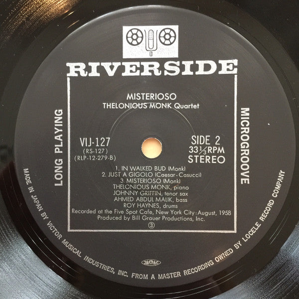 Thelonious Monk Quartet* : Misterioso (LP, Album, RE)