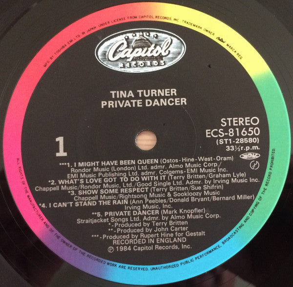 Tina Turner : Private Dancer (LP, Album, US )