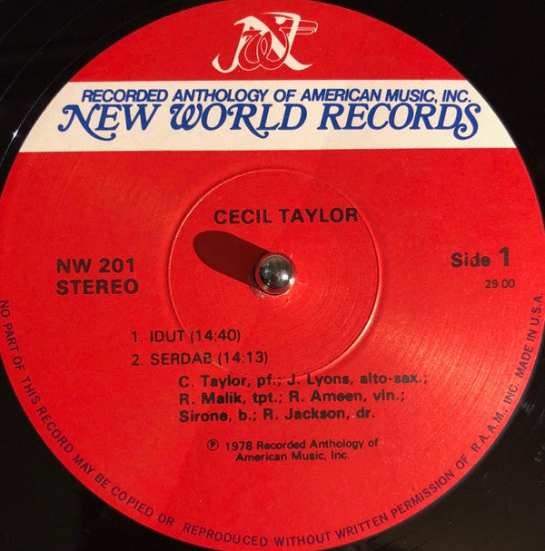 Cecil Taylor : The Cecil Taylor Unit (LP, Album)