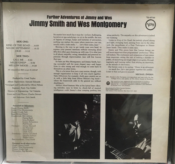 Jimmy Smith & Wes Montgomery : Further Adventures Of Jimmy Smith & Wes Montgomery (LP, Album)