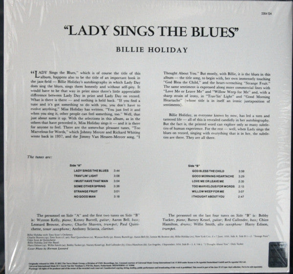 Billie Holiday : Lady Sings The Blues (LP, Album, RE, 180)