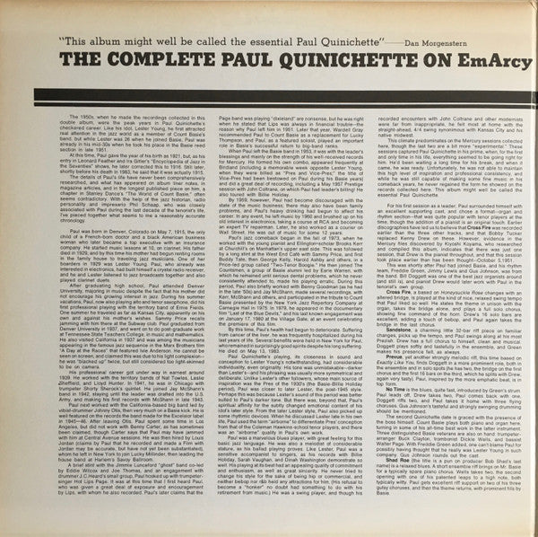 Paul Quinichette : The Complete Paul Quinichette On EmArcy (2xLP, Comp)