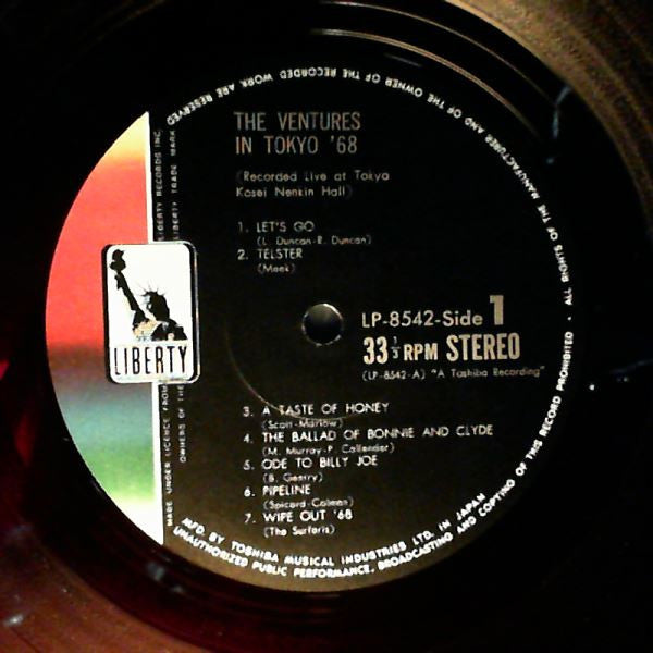 The Ventures : In Tokyo '68 (LP, Album, Red)