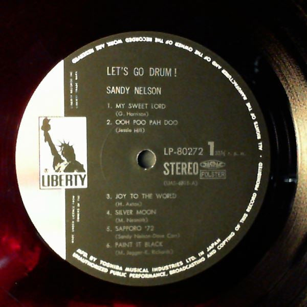 Sandy Nelson : Let's Go Drum! (LP, Comp, red)