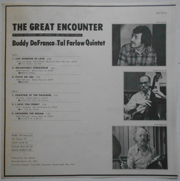 Buddy DeFranco - Tal Farlow Quintet : The Great Encounter (LP, Album, RE)