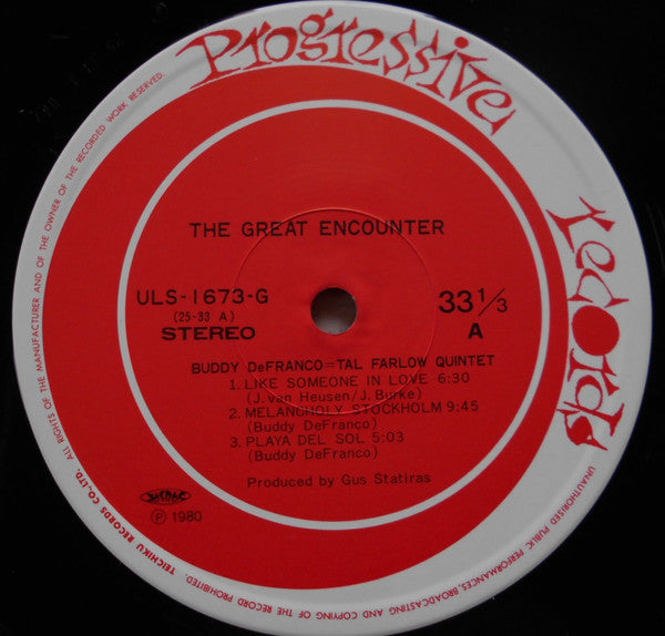 Buddy DeFranco - Tal Farlow Quintet : The Great Encounter (LP, Album, RE)