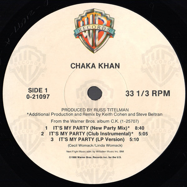 Chaka Khan : It's My Party (12", Maxi)