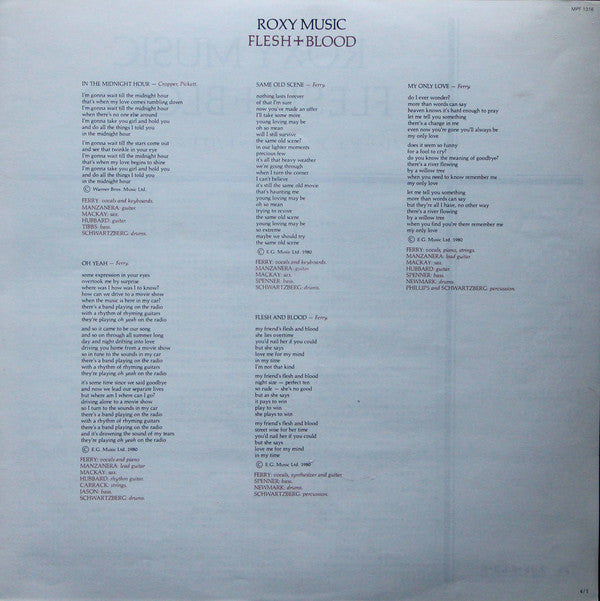 Roxy Music : Flesh + Blood (LP, Album)