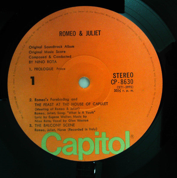 Nino Rota : ロミオとジュリエット = Romeo & Juliet (LP, Album, RE)