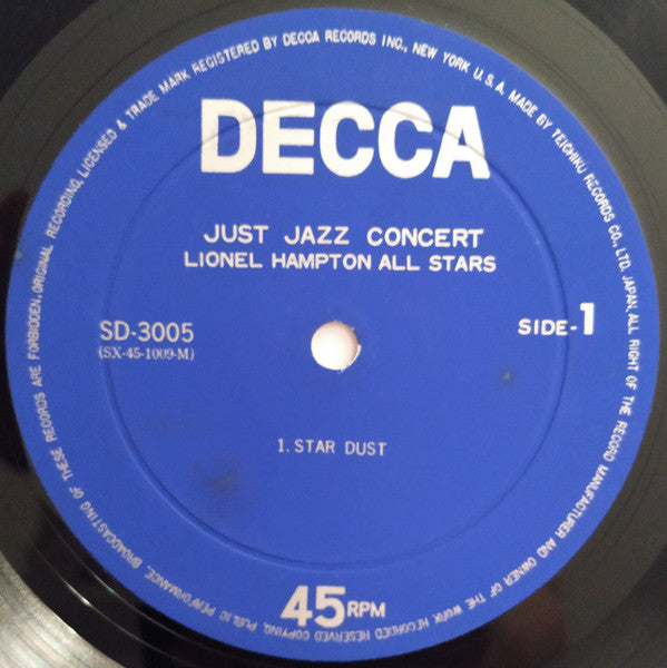 Lionel Hampton All Stars : Just Jazz Concert (LP, Single, Mono, Dee)