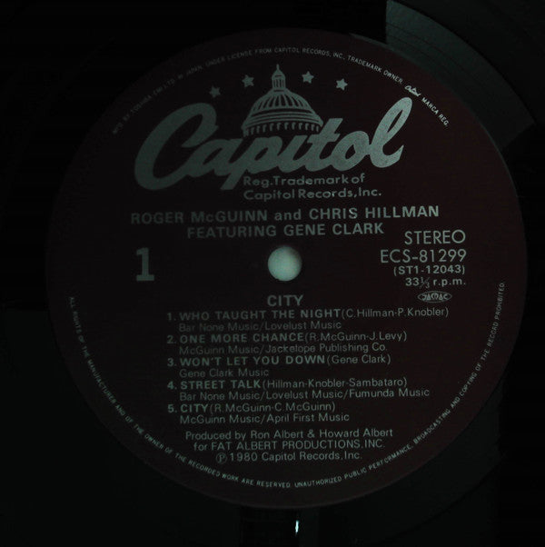 Roger McGuinn & Chris Hillman Featuring Gene Clark* : City (LP, Album)