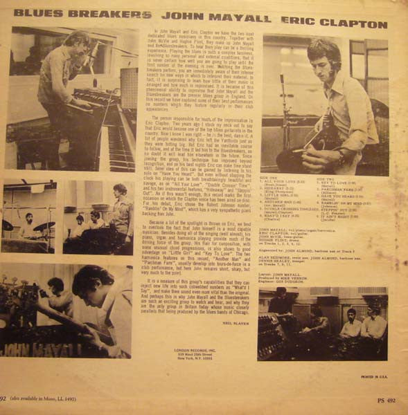 John Mayall With Eric Clapton : Blues Breakers (LP, Album, RE, Phi)