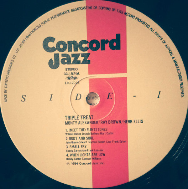 Monty Alexander, Ray Brown, Herb Ellis : Triple Treat (LP, Album, RE)
