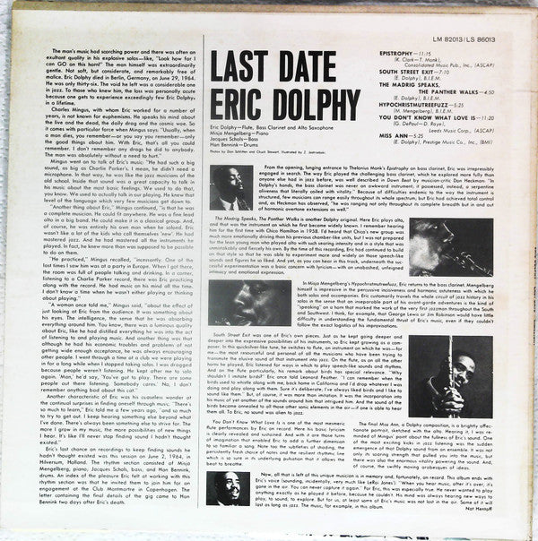 Eric Dolphy : Last Date (LP)