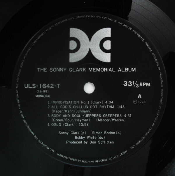 Sonny Clark : The Sonny Clark Memorial Album (LP, Mono, RP)