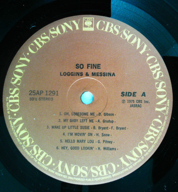 Loggins & Messina* : So Fine (LP, Album, RE, Gat)