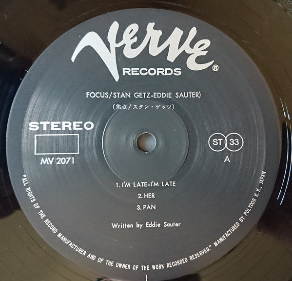 Stan Getz / Eddie Sauter / Hershy Kay : Focus (LP, Album)