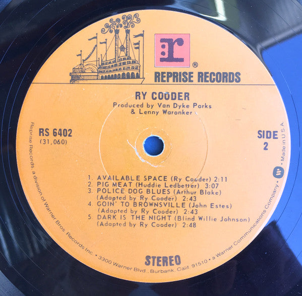 Ry Cooder : Ry Cooder (LP, Album, RP)