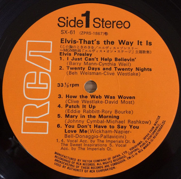 Elvis Presley : That's The Way It Is (LP, Album, RE, Gat)