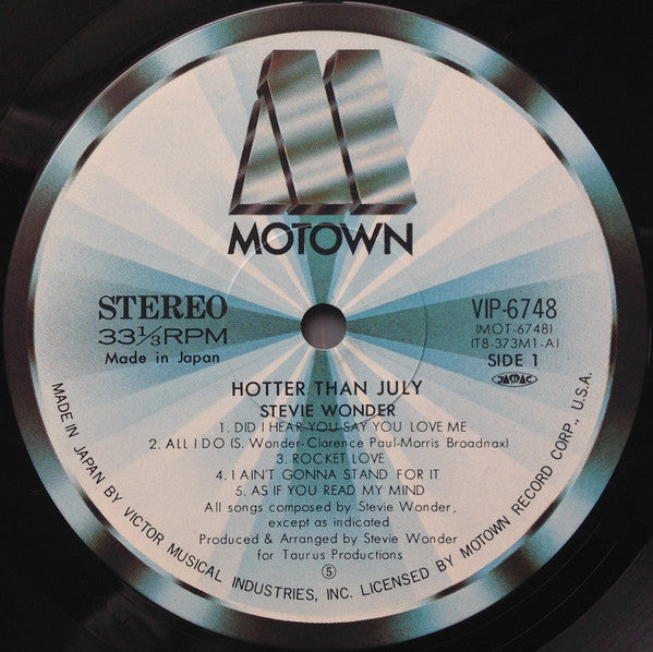 Stevie Wonder = スティービー・ワンダー* : Hotter Than July = ホッター・ザン・ジュライ (LP, Album, Gat)