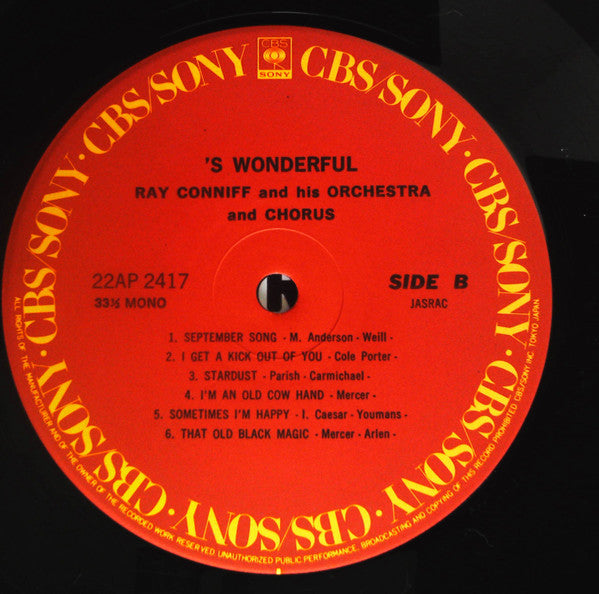 Ray Conniff : 'S Wonderful! (LP, Mono, RE)