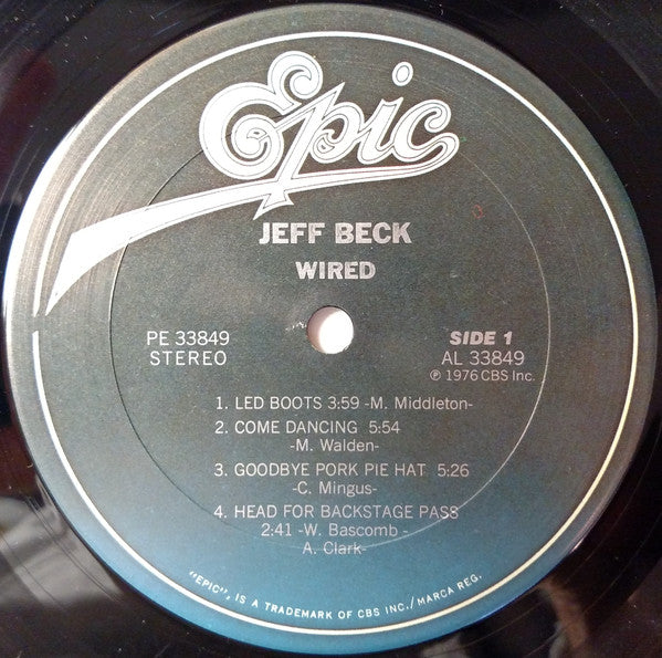 Jeff Beck : Wired (LP, Album, RE, San)
