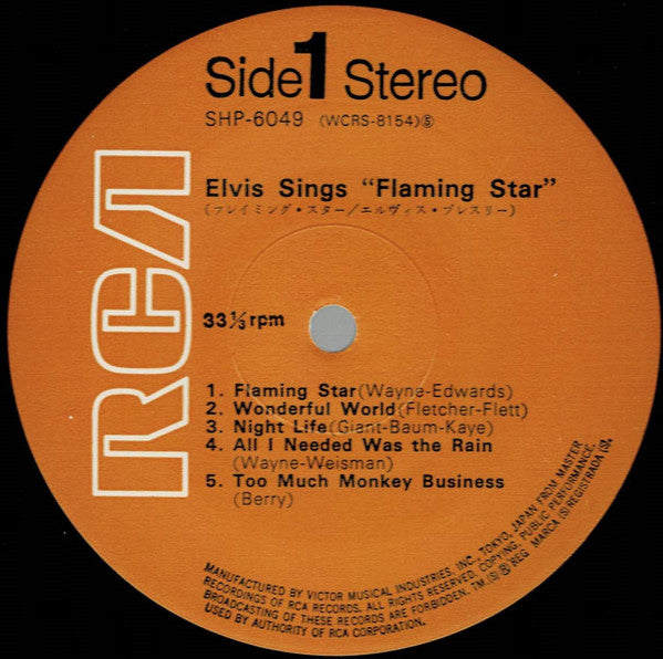 Elvis Presley : Elvis Sings Flaming Star (LP, Comp, RE)