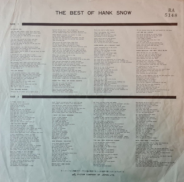 Hank Snow : The Best Of Hank Snow (LP, Comp, Mono)