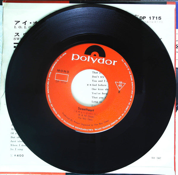 The Bee Gees* : I.O.I.O. / Sweetheart (7", Single, Mono)