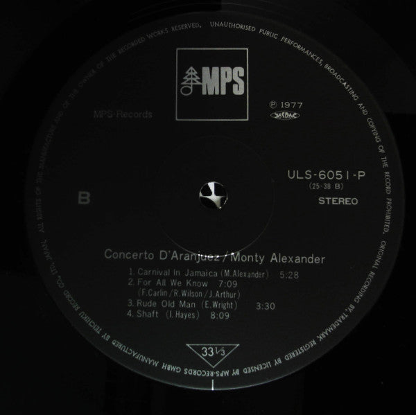 Monty Alexander : Concerto D'Aranjuez (LP, Album, RE)