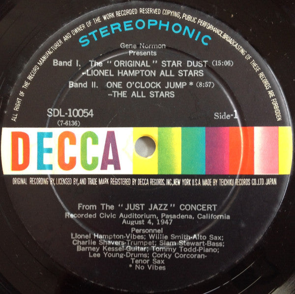 Lionel Hampton All Stars = ライオネル・ハンプトン・オール・スターズ* : Gene Norman Presents The "Original" Lionel Hampton Star Dust = ジーン・ノーマン提供"オリジナル"スター・ダスト (LP)
