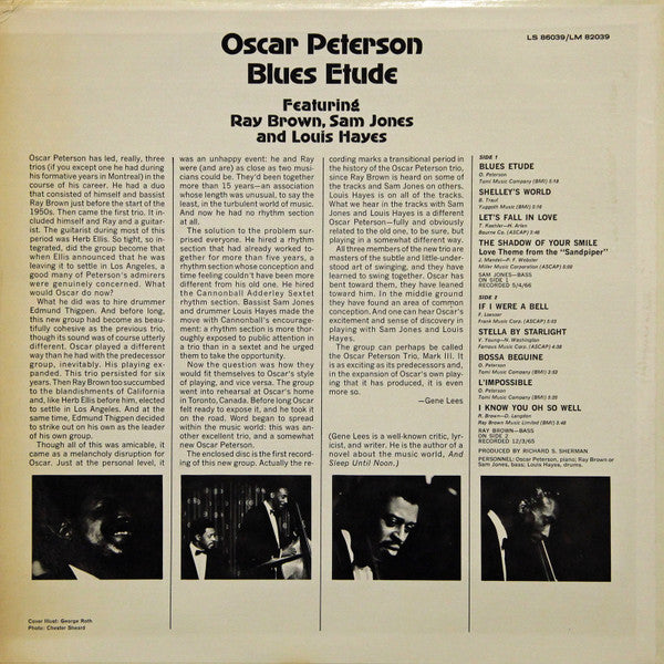 Oscar Peterson : Blues Etude (LP, Album, RP, PR-)
