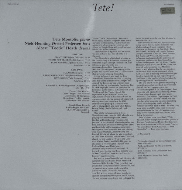 The Tete Montoliu Trio* : Tete! (LP, Album)