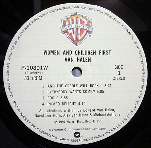 Van Halen : Women And Children First (LP, Album)