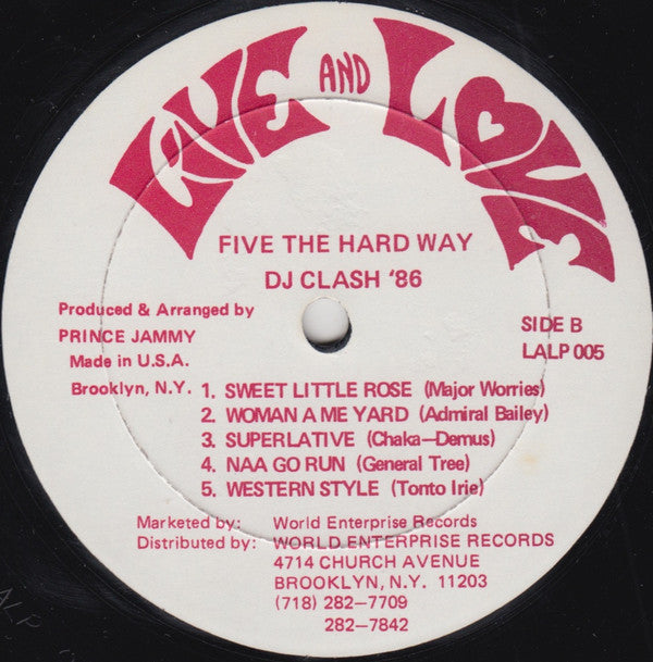 Various : 5 The Hard Way D.J. Clash '86 (LP, Comp)