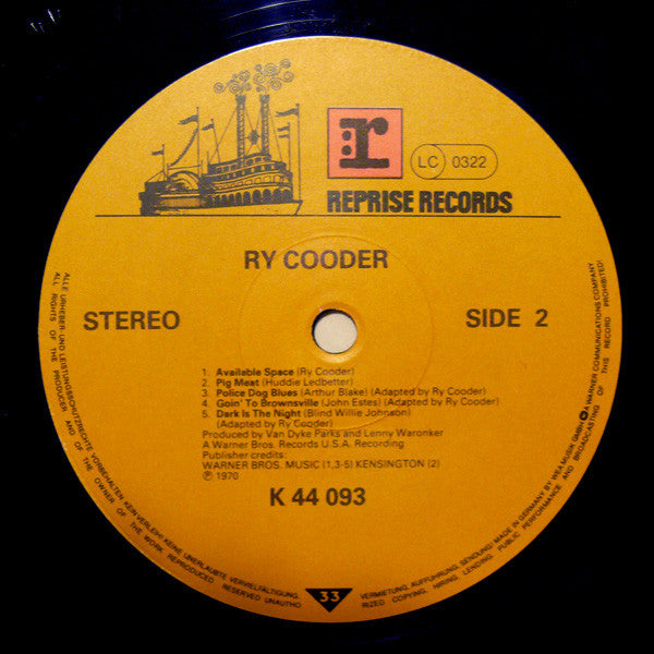 Ry Cooder : Ry Cooder (LP, Album, RE)