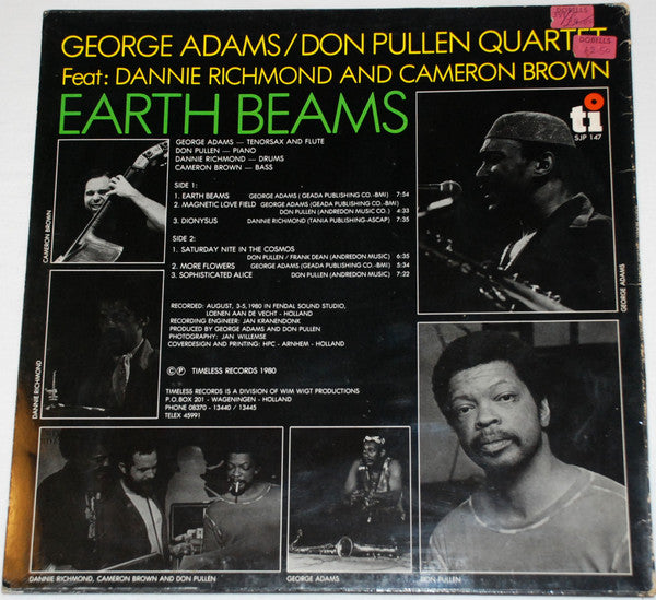 George Adams / Don Pullen Quartet* : Earth Beams (LP, Album)