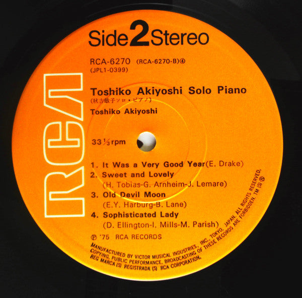Toshiko Akiyoshi : Solo Piano (LP, Album)