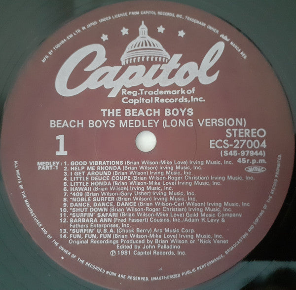 The Beach Boys : Beach Boys Medley (Long Version) (12")
