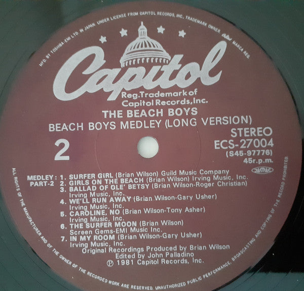 The Beach Boys : Beach Boys Medley (Long Version) (12")
