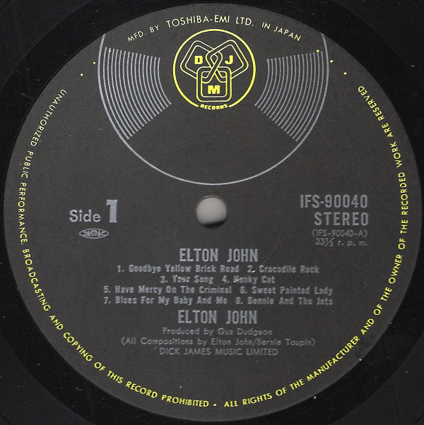 Elton John : Best 20 (LP, Comp)
