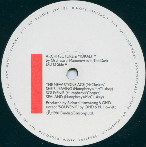 Orchestral Manœuvres In The Dark* : Architecture & Morality (LP, Album, Blu)