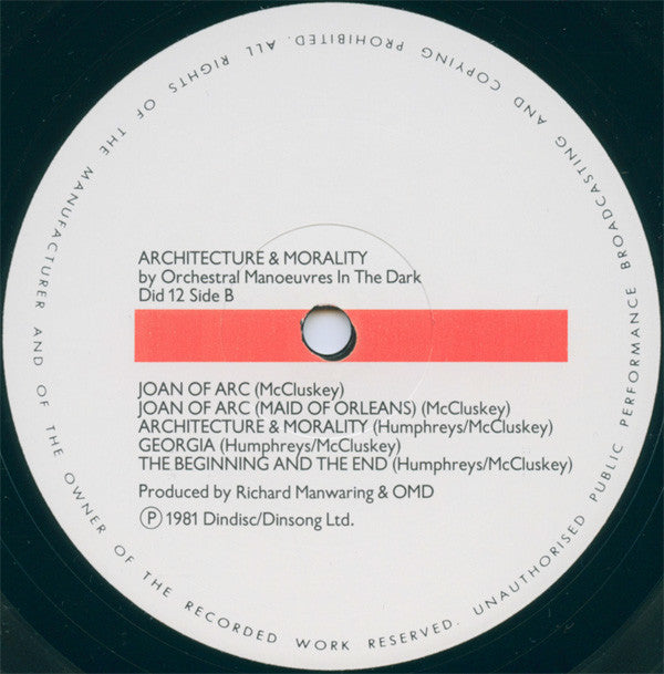 Orchestral Manœuvres In The Dark* : Architecture & Morality (LP, Album, Blu)