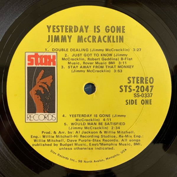 Jimmy McCracklin : Yesterday Is Gone (LP, Album)