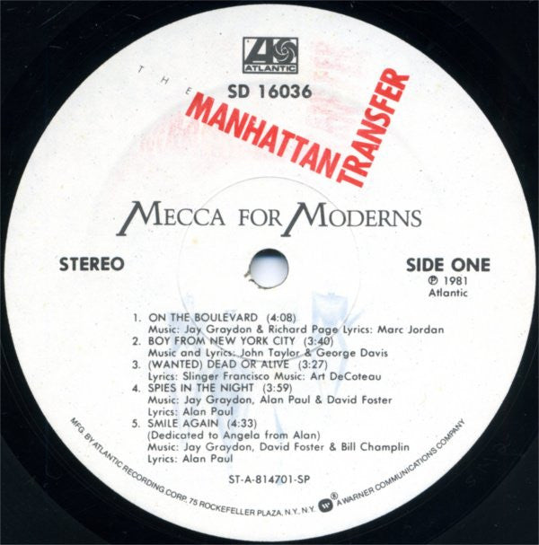 The Manhattan Transfer : Mecca For Moderns (LP, Album, SP)