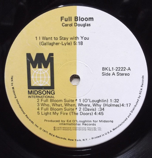 Carol Douglas : Full Bloom (LP, Album)