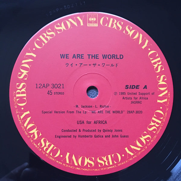 USA For Africa : We Are The World (12", Single, S/Edition)